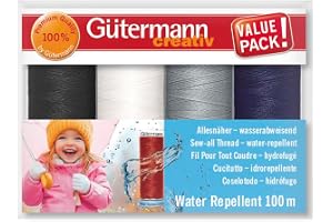 Sytrådsset för alla sömmar Water Repellent 734027-3 set med 4 spolar Allties söm Water Repellent 100 m. I kombination med vattenavvisande tyger tål den alla väder.
