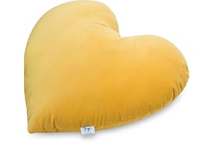 ‎PEPI MADE IN POLAND Pepi Herzkissen Kuschelkissen Herz Kissen Kinderzimmer - Kuschelkissen Flauschig - Kuschel Kissen mit Bezug Weiche Füllung Honey