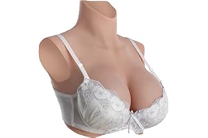 Minaky 8G de Faux Seins Formes en Silicone Mammaires Crossdresser Plaque Mammaire Prothèse Mammaire pour Transgenre Travesti Drag Queen Cosplay Shemale.(Taille XL-C Cup,Blanc)