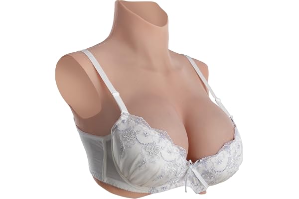 Minaky 8G de Faux Seins Formes en Silicone Fournitures Mastectomie Silicone Prothèse Mammaire Fausse Poitrine Réaliste pour Crossdresser Transgenre Travesti Drag Queen Cosplay Shemale(L-C Cup,Blanc)