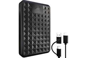 ModusTech 1TB Portable External Hard Drive USB 3.0/Type-C – Slim High-Speed HDD for Backup, Storage, Gaming – Compatible with PC, Mac, Laptop, PS4, Xbox, Windows, MacBook, Smart TV (Black, 1TB)