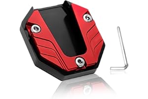 VIDACHARMY Cavalletto Moto Laterale, Universale per Motocicletta Laterale per Piastra, Piastra di Estensione Cavalletto Laterale Prolunga, Imbottitura Piastra Cavalletto Laterale Moto (Red)