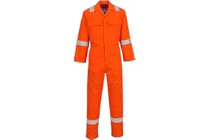 Portwest BIZ5 Men's Hi Vis FR Coveralls - Bizweld Iona Flame Resistant Fireproof Workwear Overalls