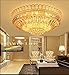 Produktbild Crystal Light kreative europische Gold runden Luxus Kristall Lampe Wohnzimmer Schlafzimmer LED-Decke verziert Gre 600 * 310mm Fernbedienung Schaltnetz 50-125w