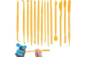 BLUNESTA 14PCS Clay Sculpting Tool Set – Air Dry and Polymer Clay Modeling Kit – Precision Carving, Shaping, and Detailing Tools – Durable Stainless Steel and Wood Handles for Pottery, Sculpting, Crafting