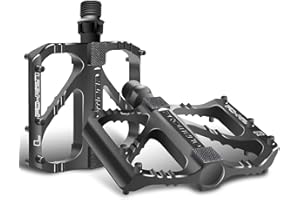 Sugelary Bike Pedals, 3 Sealed Bearings Mountain Bike Pedals, Super Anti-skid Surface with 9/16" Screw Thread, Cr-Mo Spindle Road Bike Pedals for MTB BMX Road Bikes Folding Bikes Etc