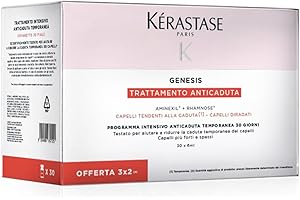 Kérastase, Genesis, Trattamento Intensivo Anticaduta Temporanea, Fiale Senza Risciacquo, Per Capelli Fini e Indeboliti, Cure Anti-Chute, 3x2, 30x6ml