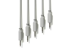 ExcelValley - 5-Pack - Mono Modular Patchkabel - TS 3,5mm 1/8" Eurorack Synthesizer [Grau | 30 cm - 11,81"]