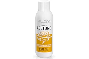 LA ROSA PRODUCTOS PROFESIONALES LaRosa SOLVENTE per unghie ACETONE puro 500ml - 100% di qualità superiore, levasmalto, Rimuove tutti smalti per unghie, le unghie in gel, la colla per unghie, le unghie acriliche, profumo di lime