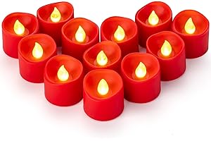 Yakpo 12 candele votive a LED, senza fiamma, a batteria, candele votive a LED, elettriche, candele artificiali, confezione grande per Natale, matrimonio, decorazioni romantiche