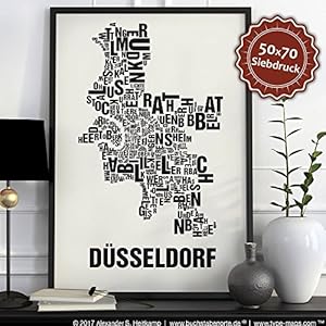 Düsseldorf Buchstabenort Schwarz auf Naturweiß