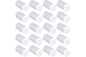 SAVITA 20pcs Plastic Film Canister Holder, 35mm Empty Camera Reel Camera Film Storage Film Canisters with Caps for Storing Camera Films, Coins, Beads, Rings (Transparent)