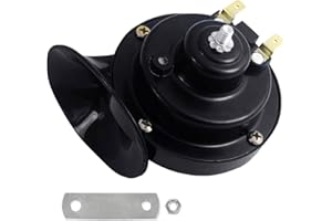 DOUKESH 12V Cuerno de Aire de Caracol Claxon Coche Bocina Coche 115dB Claxon Moto Impermeable con Soporte Cuerno de Caracol Universal para Camion y Barco (Negro)