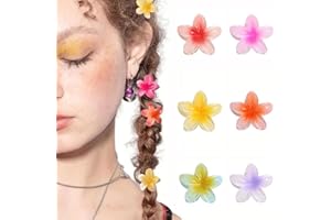 ZSPERKLA 6 Stück Blumen Haarklammer, 4cm Niedliche Acryl Haarspangen, kleine Haarklammern, rutschfeste Haar Jaw Clips für Frauen Mädchen mittleres und dünnes Haarstyling Zubehör