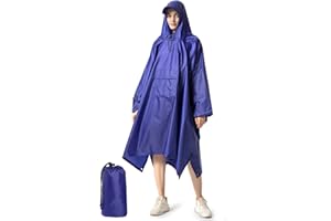 NUUR Regenponcho Damen Unisex Regencape Wasserdicht Festival Regenmantel Wiederverwendbar Rain Poncho Hiking Cycling Outdoor Mehrzweck Regenjacke mit Kapuze