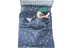 Stillshine Drap de Sac De Couchage Voyage en Coton et Portable Sac De Couchage Doublure pour Adulte Hôtel Auberge Camping Randonnée Train d'avion de Pique-Nique en Plein air