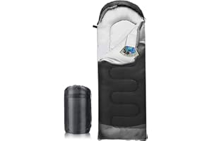 COYONCE Sacco a Pelo,Sacco Pelo Rettangolare,Sacco Letto Ultraleggero 3-4 Stagioni Impermeabile e Antivento,Sacchi a Pelo Campeggio per uso Interno ed Esterno,Sacco a Pelo Compatto per Adulti e Bambini,Nero