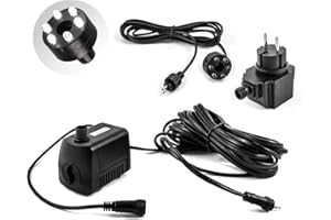 CLGarden Springbrunnen Pumpe SP1 Springbrunnenpumpe 12V mit 1x LED Ring Beleuchtung