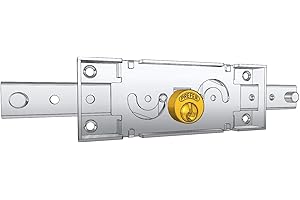 PREFER - Serrure pour rideau métallique horizontal enroulable - Cylindre rond en laiton à goupilles de 25 mm de diamètre - Pênes droits avec goupilles rapportées de 9,5 mm de diamètre