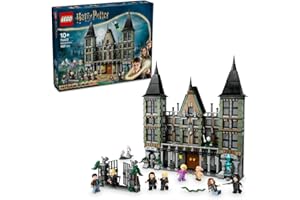 LEGO Harry Potter Dwór Malfoyów, pomysł na prezent świąteczny dla dziewczynek i chłopców, zestaw konstrukcyjny dla 10-latka, zabawka dla dziecka z 9 Minifigurkami, w tym Lord Voldemort i Zgredek 76453