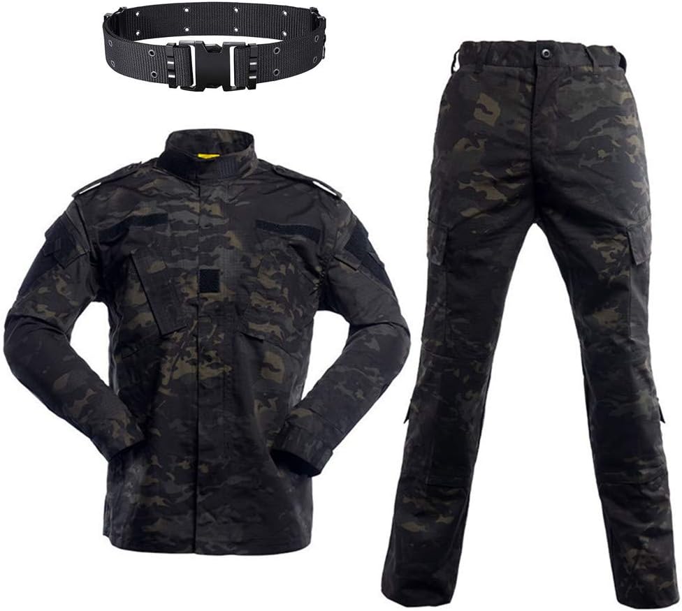 WISEONUS Uniformes Tácticos Camuflaje Ropa Caza Airsoft Chaqueta Camisas y Pantalones Paintball BDU Combat Suit para Tiro Juego de Guerra