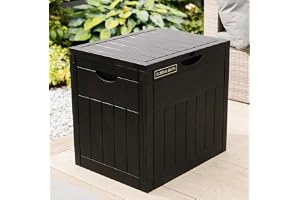 Olsen & Smith 126L Lockable Outdoor Garden Plastic Storage Box Container Chest - Small Lawn Balcony Furniture, Weather Resist