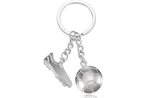 BGOBTY Portachiavi da Calcio per Auto - Regalo Argento Con Scarpine, Souvenir Tifoso, Idea Compleanno