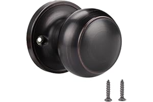 Probrico Antique Dummy Door Knobs, Oil Rubbed Bronze Door Knobs on Rose, Stainless Steel Interior Door Knobs, 1 Pack