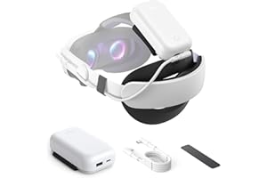 KIWI design 10000mAh Batería Compatible con Accesorios Meta Quest 3S/Quest 3/Quest 2, Banco de Energía para Equilibrar la Presión de la Cabeza y Extender el Tiempo de Juego