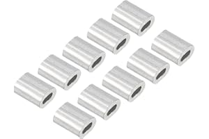 QUARKZMAN 3mm Alluminio Manicotti Morsetti X100pz Ovale per 0.5mm Filo Corda e Cavo Linea, [Tono Argento]