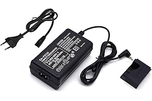 Adhiper ACK-E15 AC-Netzteil-Set/Ersatz-Ladegerät/DC-Koppler DR-E15, kompatibel mit Canon EOS Rebel SL1/ Canon 100D DSLR Kameras（Schwarz）