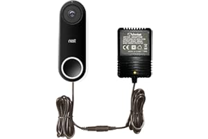 OhmKat Video Doorbell Power Supply- Compatible with Nest Hello - 230V Type-G UK Plug - No Existing Wiring Required - Transformer, Adapter, Power Kit & Supply All in One (Black)