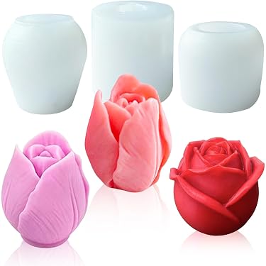 Lot De 4 Moules En Silicone Pour Fleurs - Parfait Pour Créer Bougies, Savons Et Décorations DIY - 2