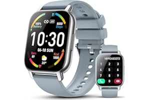 Hoxe Reloj Inteligente Hombre Mujer, 1.85" Smartwatch con Llamadas Bluetooth, 112 Modos Deportivos, Smart Watch Pulsómetro/Monitor Sueño/Podómetro, Impermeable IP68 Pulsera Actividad para Android iOS