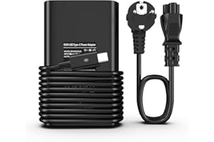 SHEFOR Kabel do ładowania Laptop 65W USB C Zasilacz do Dell Latitude 7275 7370 5420 5285 5290 5520 XPS 13 9250 9360 9365 9370 9380 9350 9550 Chromebook 3100 3400 5190 cm La65nm170 02YK0F ładowarka AC