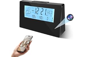 LAOZITONG 4K UHD Mini Camera Hidden Camera in Clock WiFi Hidden Cameras Video Recorder Wireless IP Smart Guardian 5 in 1 Camera Indoor Home Security Monitoring Nanny Cam 140° Angle Night Vision/Motion Detection