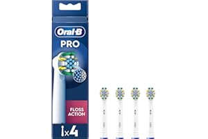 Oral-B Pro Floss Action Electric Toothbrush Head, Oral B Electric Toothbrushes Heads, X-Shaped and Interdental Bristles for Deeper Plaque Removal, Pack of 4 Replacement Toothbrush Heads