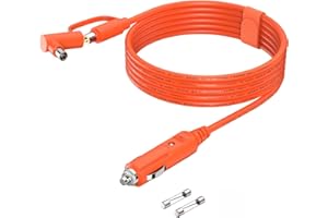 Tonton 12V-24V Car Charger DC7909/8020 Cigarette Lighter Charging Cable 2M(6.6ft), Compatible with BLUETTI Power Station EB3A/EB70/EB70S, Jackery Explorer 1000 V2/500/300/240 Portable Power Station