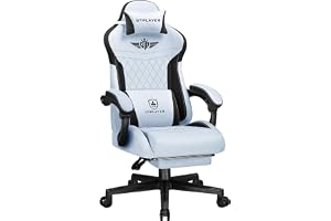GTPLAYER Ergonomisk spelstol, sammet, med svankstöd, datorstol med förlängt ryggstöd, stöder upp till 150 kg