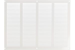 Steinberg14 Griglia di Ventilazione Rettangolare 400x300 mm - Griglie di Aerazione in Metallo Bianco - Serranda di Scarico dell'aria con Zanzariera - Copri Bocchetta Interna a Parete e a Soffitto