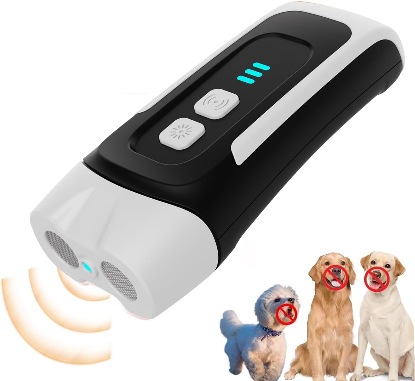 Antiladridos para perros, ultrasonidos antiladridos con luz LED, portátil ultrasónico para perros, ajustable frecuencia antiaboiement pour chien para perros grandes, medianos pequeños, perros