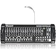 beamz DMX 384 Lighting Controller Console, 384 Channel DMX Stage Lighting Mixer Desk with 16 Faders, Chase & Fade Effects, USB Light, Microphone, 12 Fixtures x 32 Channels, 3-Pin XLR
