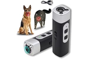ANYINGKAI Ahuyentador de Perros Ultrasonidos,Mejorar antiladridos para Perros,ultrasonidos para Perros,Antiladridos con Linterna Dispositivo Antiladridoss Recargable Seguro (Negro)