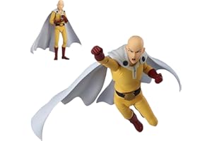 ACFIGURE Figura de anime Saitama de 15 cm, estatua modelo One Punch Man con parte intercambiable y articulaciones móviles para regalo