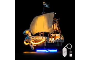 BRICKBLING Dotykowy ściemniacz LED zestaw świateł kompatybilny z Lego The Going Merry Pirate Ship (nie jest to model), zestaw oświetlenia dekoracyjnego kompatybilny z Lego 75639 The Going Merry Pirate Ship