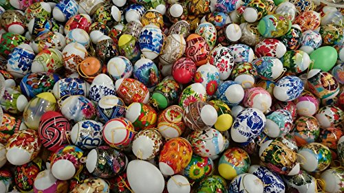 24 Bunte Ostereier. mit Folie bezogen. Wetterfest.Kunststoffeier - 2