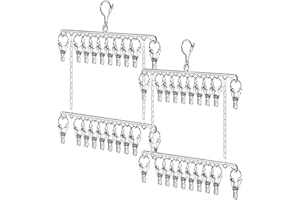 ONEBO 2 Piezas Clips Tendedero para Calcetines,Tendederi Calcetín,Tendedero de Acero Inoxidable,para Calcetines, Ropa Interior, Plantillas de Zapatos, Guantes