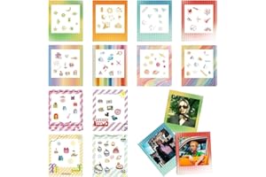 YAYNO 12 Pezzi Adesivi con Bordo Fotografico Cornici Bordi Adesivi Accessori per Foto Istantanee Adesivi Colorati Compatibili con FujiFilm Instax SQUARE SQ 1 SQ40 Pellicola per Fotocamera