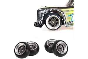 Mavis Laven RC Drift Reifen, für Wltoys K969 K989 P929 1/28 Spielzeug Ferngesteuertes Auto, Hartplastikreifen, Felgen aus Aluminiumlegierung, 4 Stück, Hohe Abriebfestigkeit (Titan)