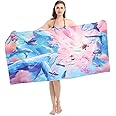 THMINS 180x80 cm Beach Towel Oversized,Super Absorbent Sand Free Thick Microfiber Beach Towel,Quick Dry Lightweight，soft for Kids,Men,Women,Girls,Boys…